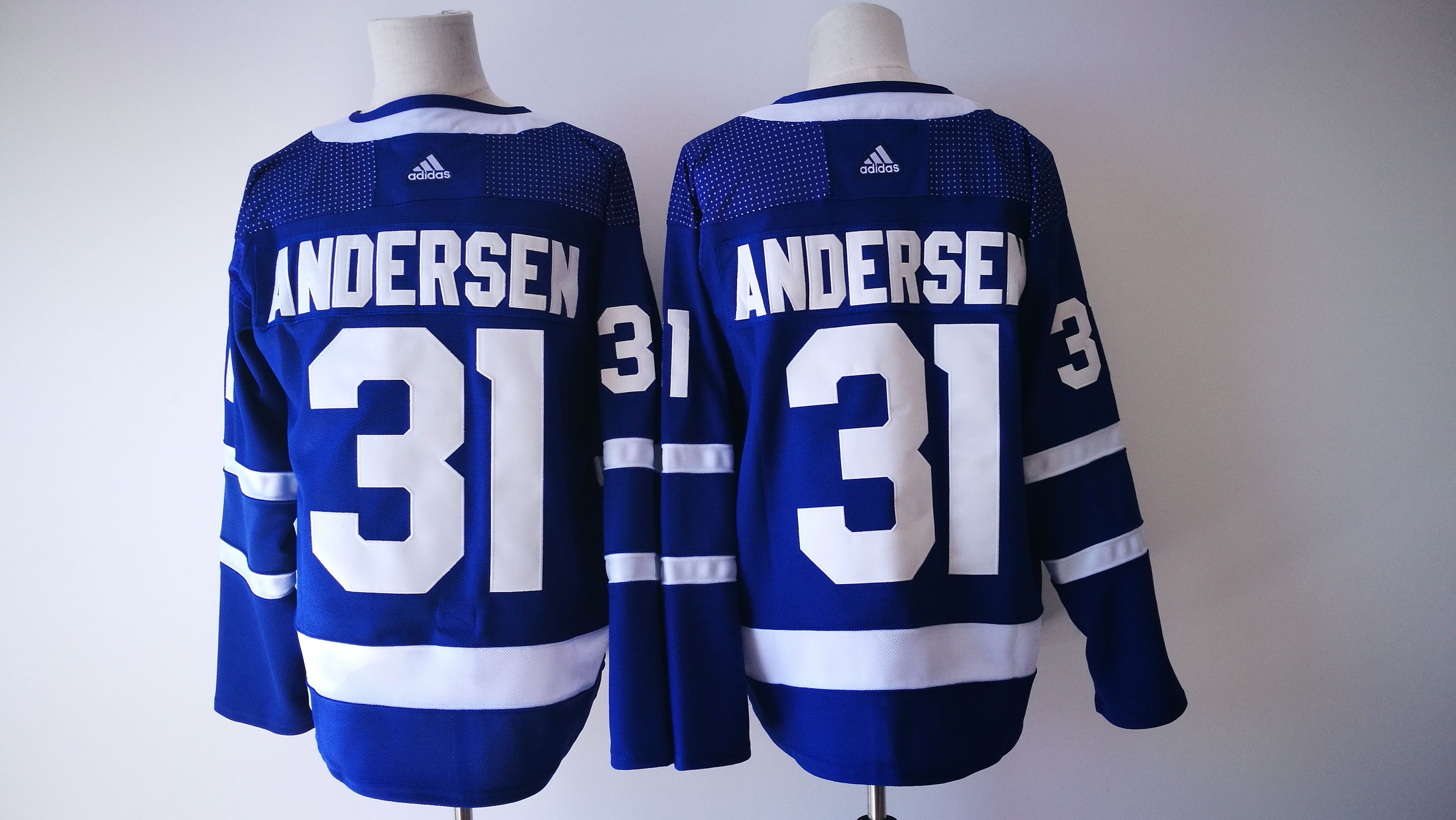Men 2017 NHL Toronto Maple Leafs #31 Frederik Andersen Adidas blue jersey->new york rangers->NHL Jersey